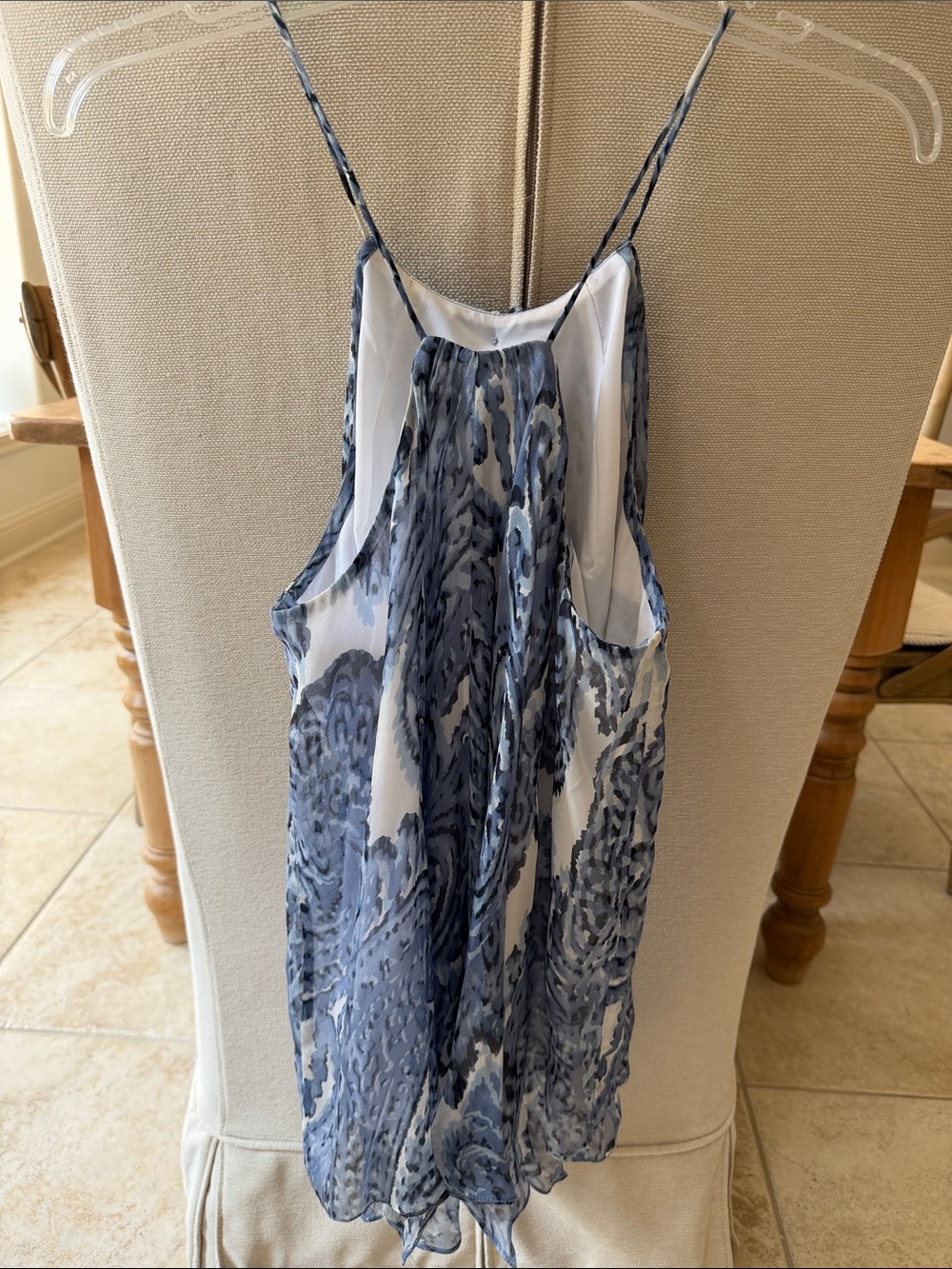 Milly Blue and White Paisley silk top - Picture 5 of 5